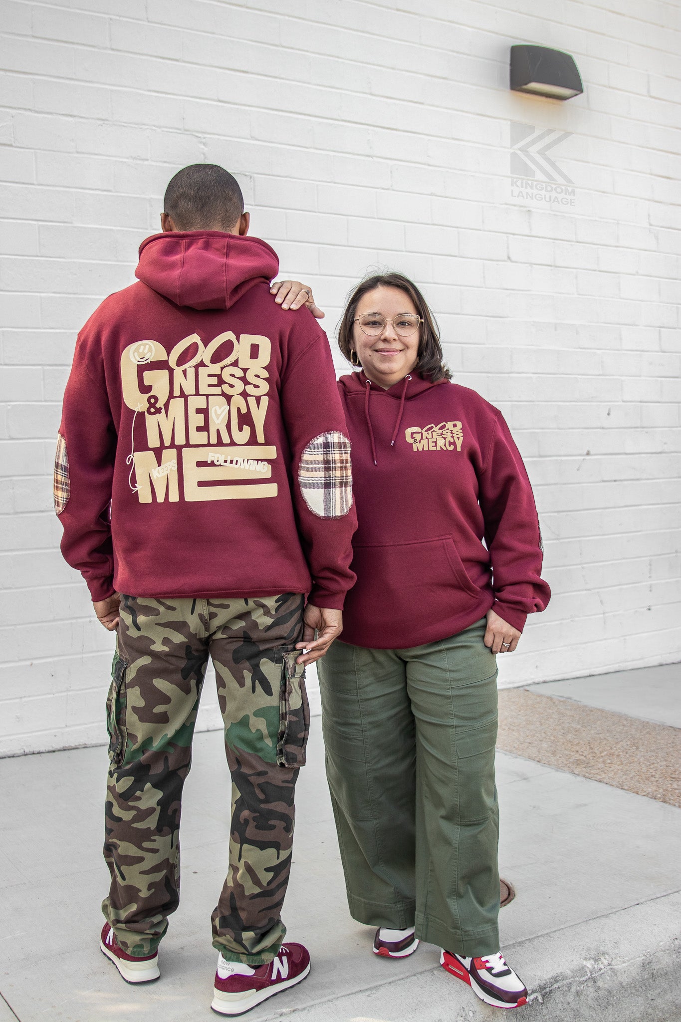 GOODNESS & MERCY-BURGUNDY HOODIE